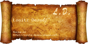 Lositz Dezső névjegykártya